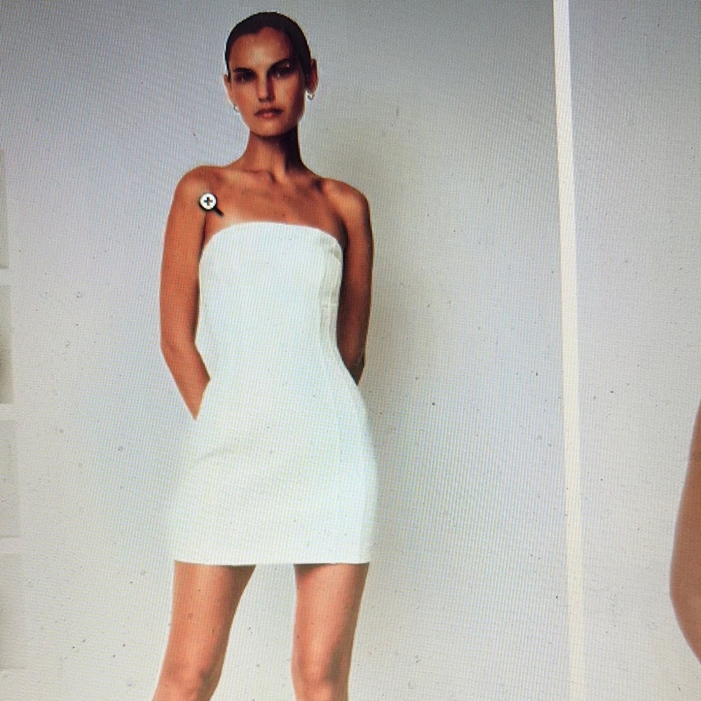 Sophie Rue White Strapless Sheath Dress